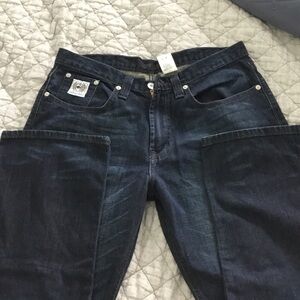 Cinch Dark Blue Denim Jeans with Contrast Pocket Lining